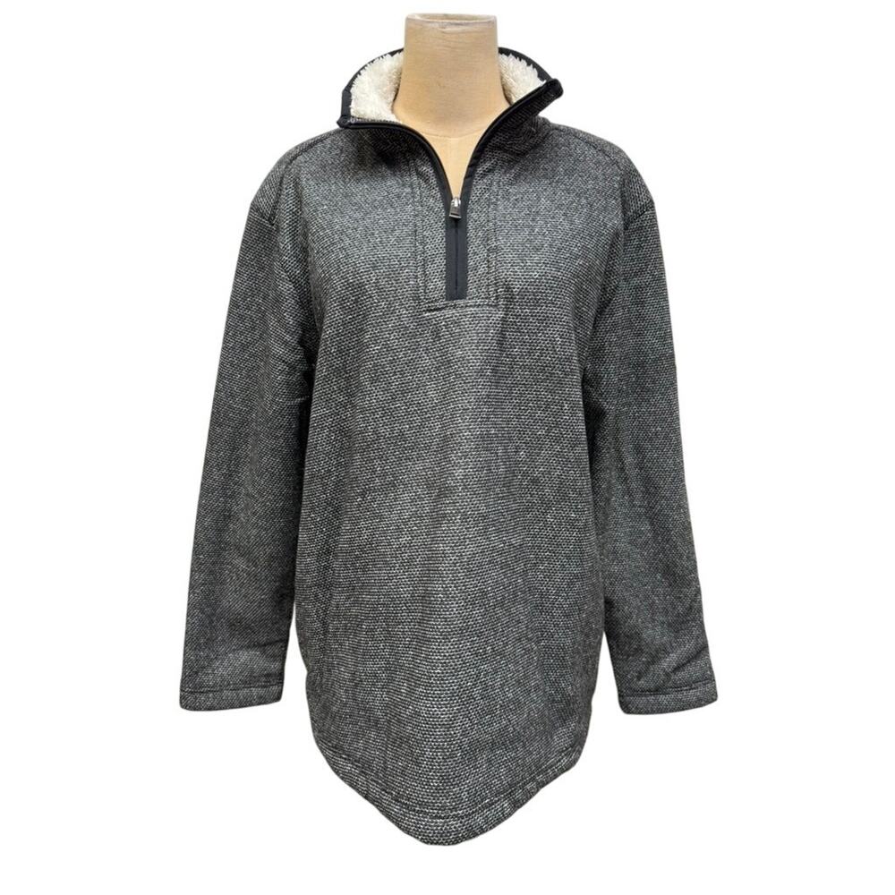 "Orvis" Mens Faux Sherpa 1/4 Zip Up Grey SZ‎ M Warm Winter Outdoor  Woodsman